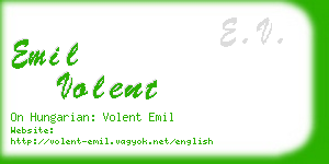 emil volent business card